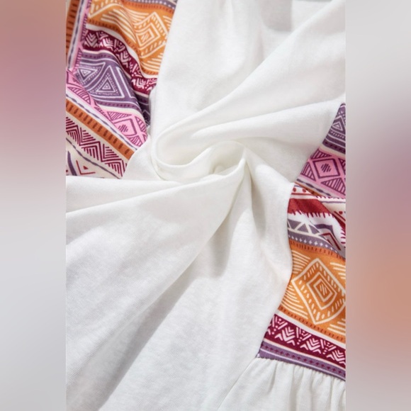 Bohemian White and Orange Tunic Top - Picture 12 of 15